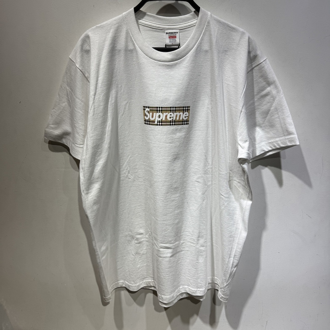 楽天市場】シュプリーム SUPREME サイズ:L 22SS Burberry Box Logo Tee