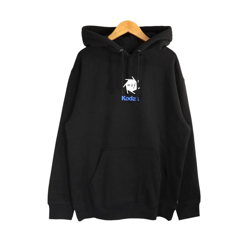 HUF KODAK INVENTION P/O HOODIE BLACK サイズM ハフ コダック インベンション プルオーバー フーディー パーカー トップス 大名店【中古】
