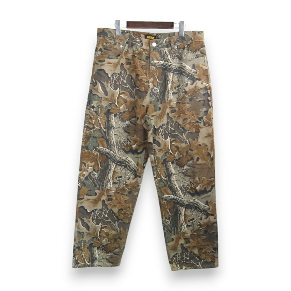PALACE 25aw P90 BAGGY SCRIPT JEAN REALTREE 大きさ34 九重の天 乳母車 脚本 ジーン 本当の天然木 ズボン下 大名店【中古】