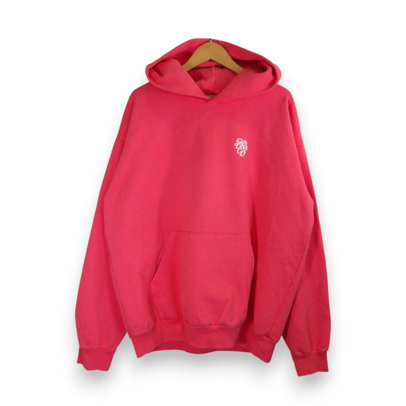 GIRLS DONT CRY LOGO HOODIE PINK XL ガールズドントクライ ロゴ フーディー パーカー トップス 大名店【中古】
