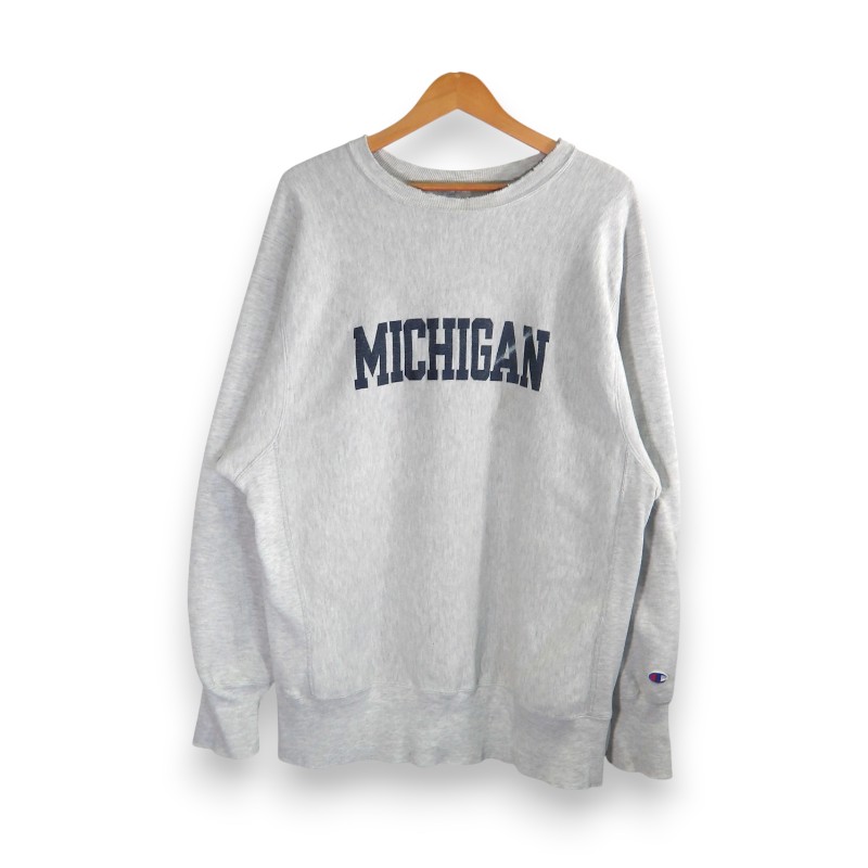 CHAMPION VINTAGE 90s USA REVERSE WEAVE CREWNECK MICHIGAN 大きさXL はやりっ子 ヴィンテージ リバースウィーブ 労働者の一団素っ首 流汗 トップス 大名店【中古】