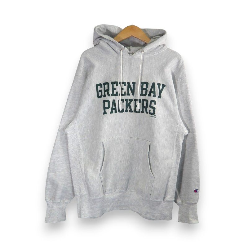 CHAMPION VINTAGE GREENBAY PACKERS REVERSE WEAVE HOODIE GRAY サイズXL チャンピオン ヴィンテージ リバースウィーブ フーディー パーカー トップス 大名店【中古】