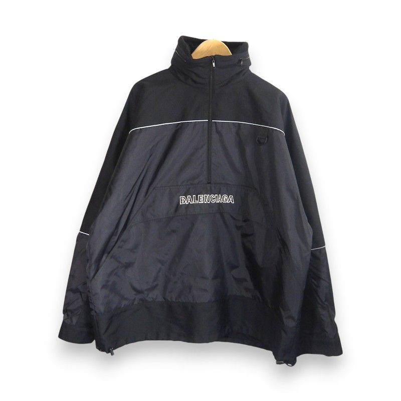 BALENCIAGA 18aw NYLON ANORAK BLACK サイズ44 533917-TA018 バレンシアガ ナイロン アノラック ジャケット アウター 大名店【中古】