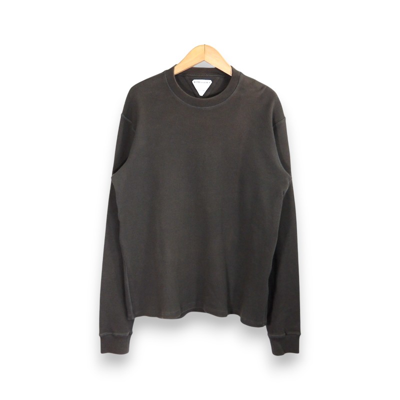 BOTTEGA VENETA SWEATER WAFFLE JERSEY OLIVE サイズL 649056 VOISO ボッテガヴェネタ セーター ワッフル ジャージー トップス ニット 大名店【中古】