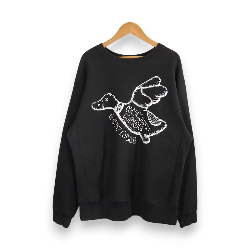 HUMAN MADE KAWS #2 SWEATSHIRT BLACK サイズXL ヒューマンメイド カウズ スウェットシャツ トレーナー トップス 大名店【中古】|union3 店