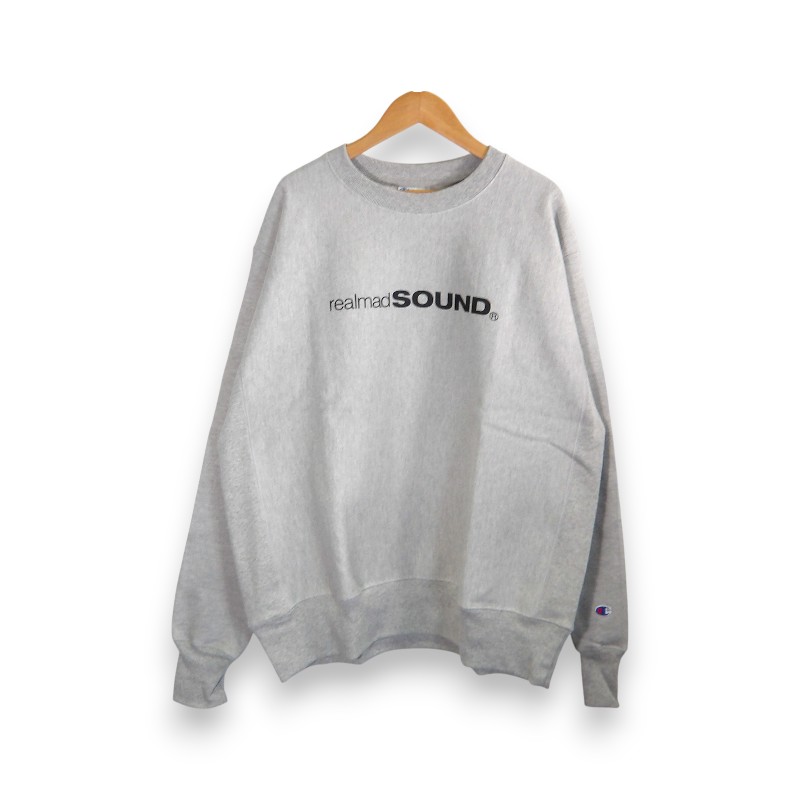 realmadSOUND CHAMPION RW CREWNECK GREY サイズL リアルマッドサウンド チャンピオン リバースウィーブ クルーネック スウェット トップス 大名店【中古】