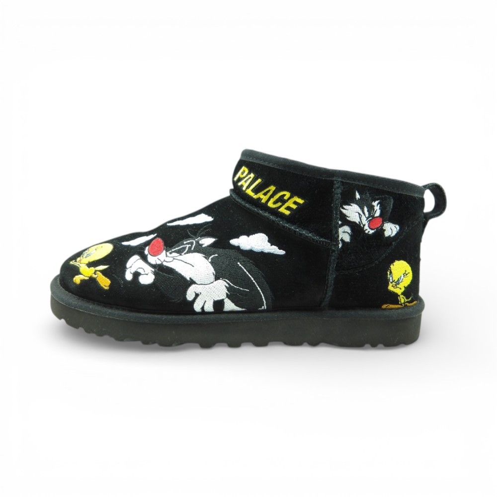 PALACE&times;UGG 25aw LOONEY TUNES ULTRA MINI BLACK サイズ27.0cm 1181891 箱無し パレス アグ ルーニーテューンズ ウルトラミニ ムートンブーツ 大名店【中古】｜union3 店