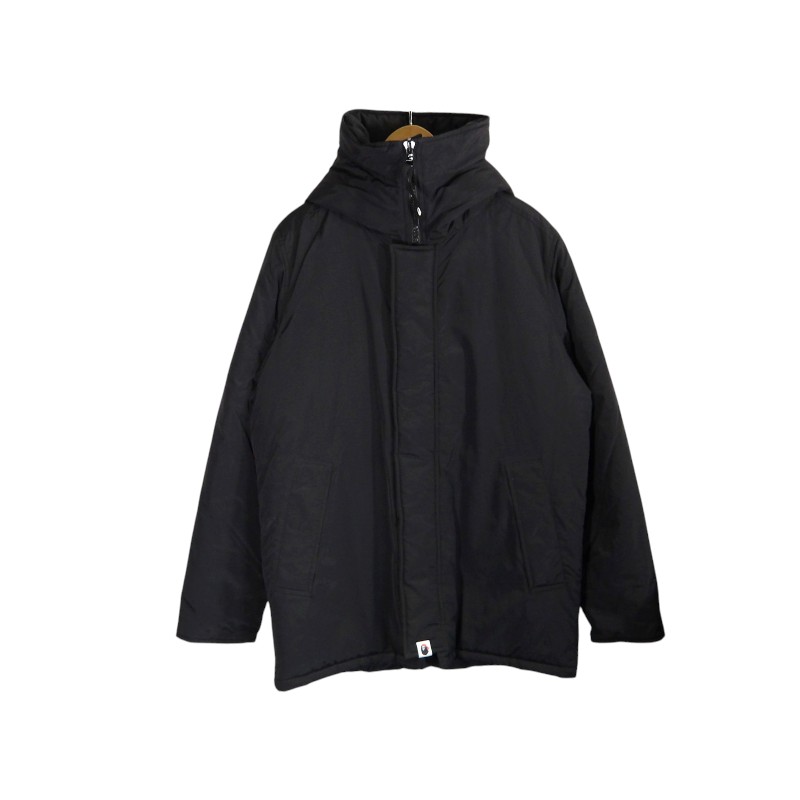 A BATHING APE HOODED PADDED JACKET 大きさM 004HJF701003X 毛革欠品 アベイシングエイプ フーデッド パデッド 上衣 アウター  大名店【中古】