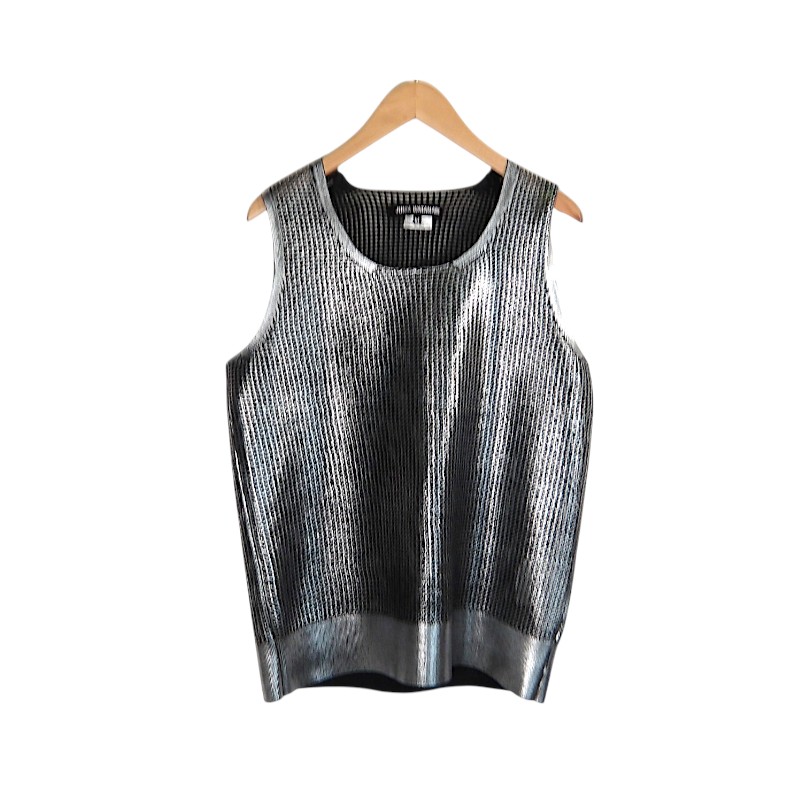 JUNYA WATANABE 24aw METALLIC VEST SILVER サイズM JO-N009 ジュンヤワタナベ メタリック ベスト トップス 大名店【中古】|union3 店