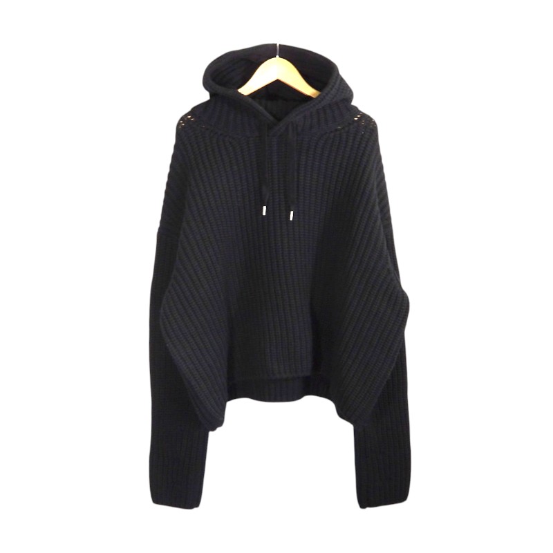 JUNYA WATANABE 24aw HOODIE BLACK サイズS JN-N011 ジュンヤワタナベ フーディー ニット セーター トップス 大名店【中古】