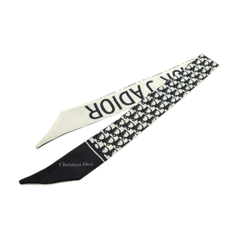 CHRISTIAN DIOR LOGO SATIN MITZAH クリスチャンディオール ロゴサテンミッツァ スカーフ リボン 大名店【中古】
