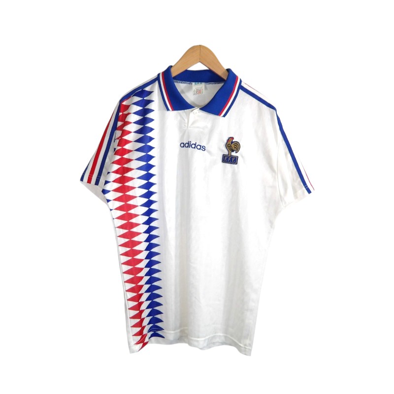 ADIDAS 90s WORLDCUP GAME SHIRT フランス代表 サイズＭ アディダス ワールドカップ ゲーム シャツ ユニフォーム サッカー 大名店【中古】