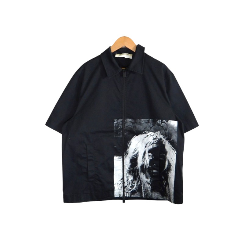 ALYX PRINTED ZIP UP S/S SHIRT BLACK サイズM AAMSH01135FA02 アリクス プリンテッド ジップアップ ショートスリーブ シャツ トップス 大名店【中古】