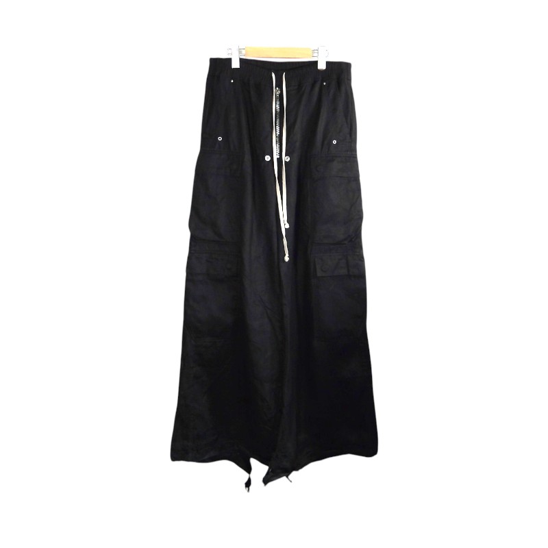 RICK OWENS CARGO BELA BLACK サイズ52 RU01E5339 リックオウエンス カーゴ ベラ ワイド パンツ ボトムス 大名店【中古】|union3 店