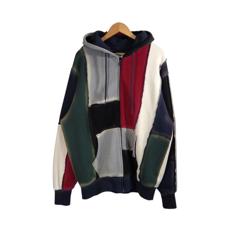 PALACE 24aw PATCH ME ZIP HOOD 大きさL 九重の天 継ぎ切れ ミー ジップ ボンネット パーカー トップス 大名店【中古】