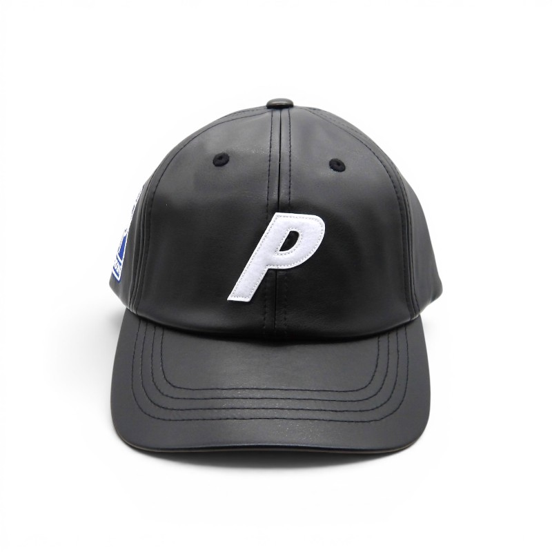 PALACE 26ss FAUX LEATHER P 6PANEL BLACK 九重の天 まがい物 なめし革 P 6ダイアログボックス 旗がしら 鳥打ち帽 大名店【中古】