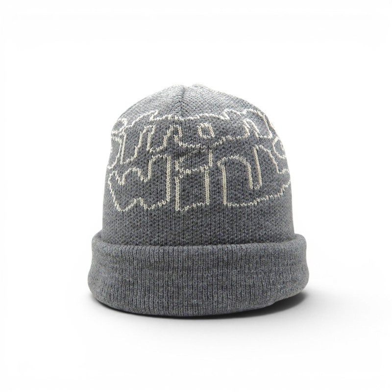 C.D GARCONS SHIRT STRONG WILL JACQUARD BEANIE FN-K602 コムデ給仕 プルオーバー 同盟罷工ロング ウィル ジャカード ビーニー 鳥打ち帽 編み物帽 大名店【中古】