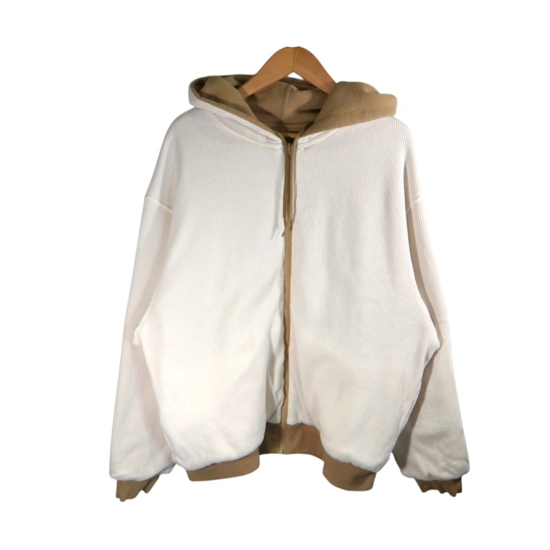SUPREME 25aw REVERSIBLE WORK ZIP UP HOODED SWEATSHIRT BEIGE 大きさM シュプリーム リヴァーシブル 細工物 ジップアップ フーデッド トレイナー パーカートップス 大名店【中古】