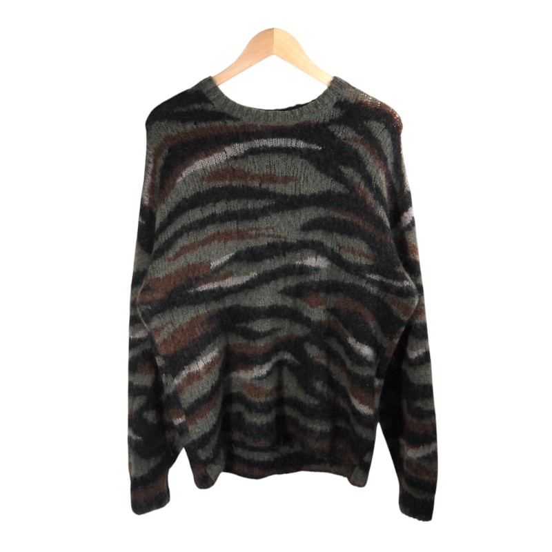SUPREME 25aw BRUSHED MOHAIR SWEATER TIGER CAMO 大きさL シュプリーム ブラッシュド モヘヤ プルオーバー 編み物 トップス 大名店【中古】