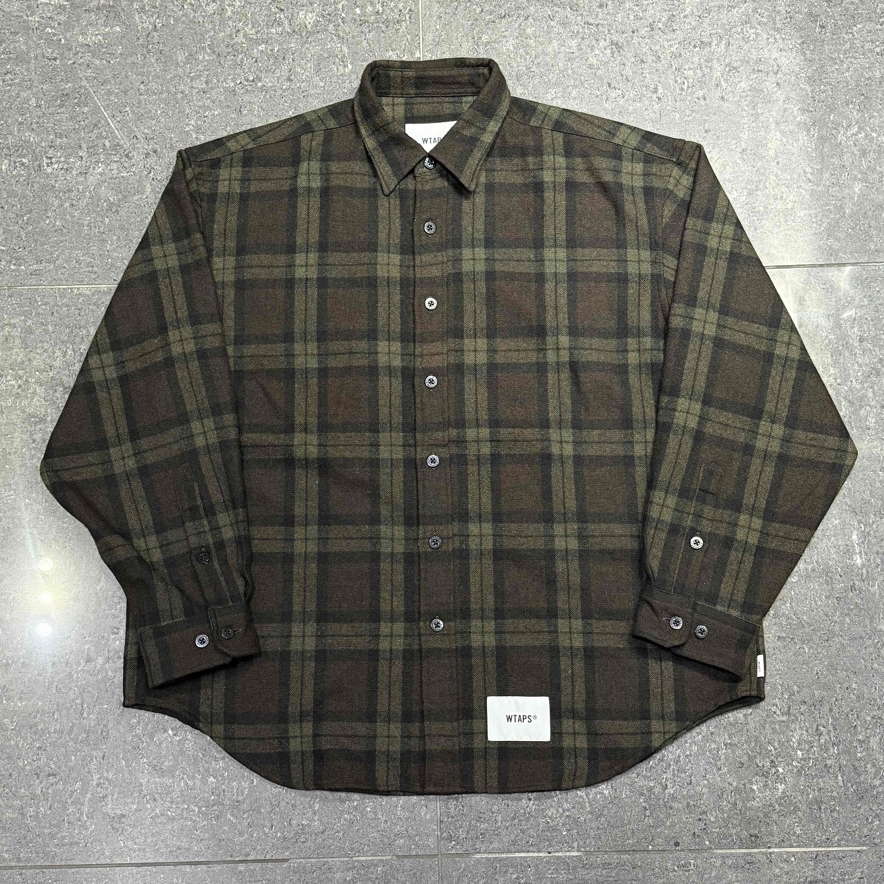 WTAPS 25aw TXT 01/LS/WOPL.TWEED.TEXTILE.OF SIZE-2 252TQDT-SHM03 ダブルタップス 長袖シャツ 南堀江店【中古】|union3 店