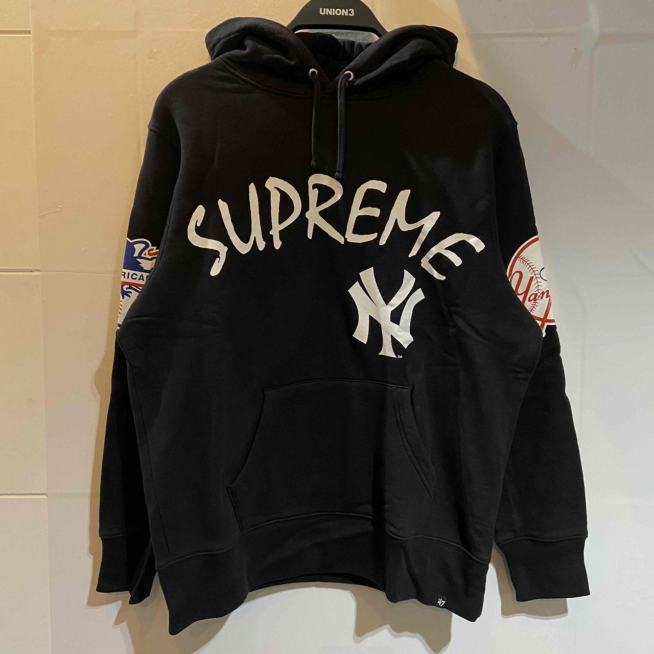 送料無料カード決済可能 Supreme 15ss NY Yankees Hooded Sweatshirt S