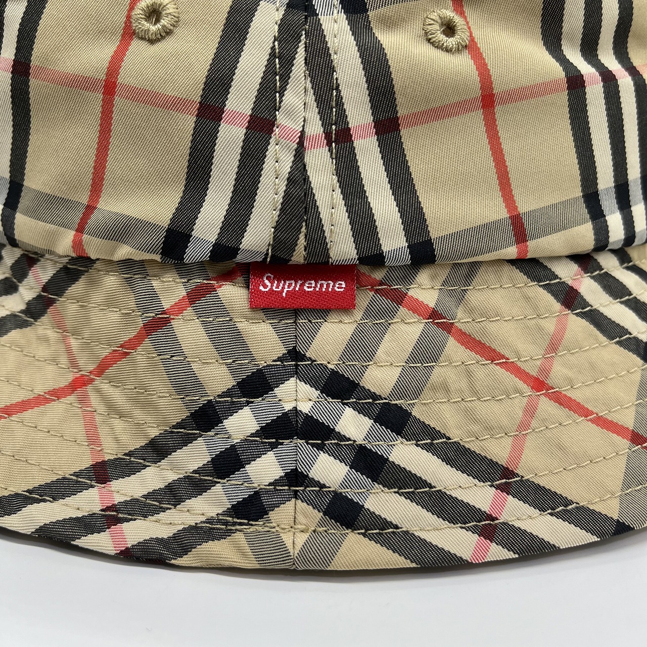 □未使用品□BURBERRY バーバリー ストライプ ハット サイズM バケット