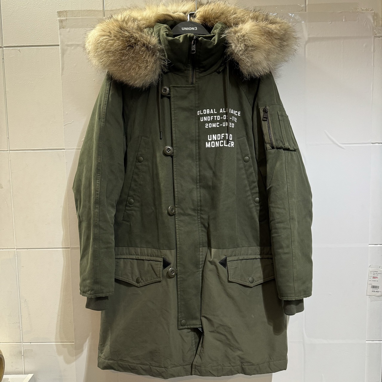 MONCLER 20aw 1952 GENIUS UNDEFEATED FENDORF サイズ0 モンクレール&times;アンディフィーテッド ダウンジャケットコート 南堀江店【中古】｜union3 店