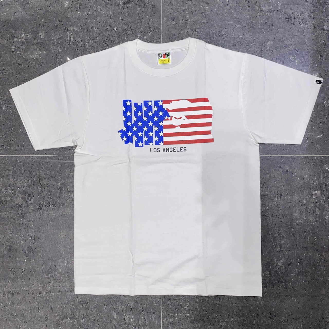 A BATHING APE UNDEFEATED LOS ANGELES FRAG TEE Lサイズ 2015年 アベイシングエイプ アンディフィーテッド 半袖 Tシャツ BAPE 南堀江店【中古】
