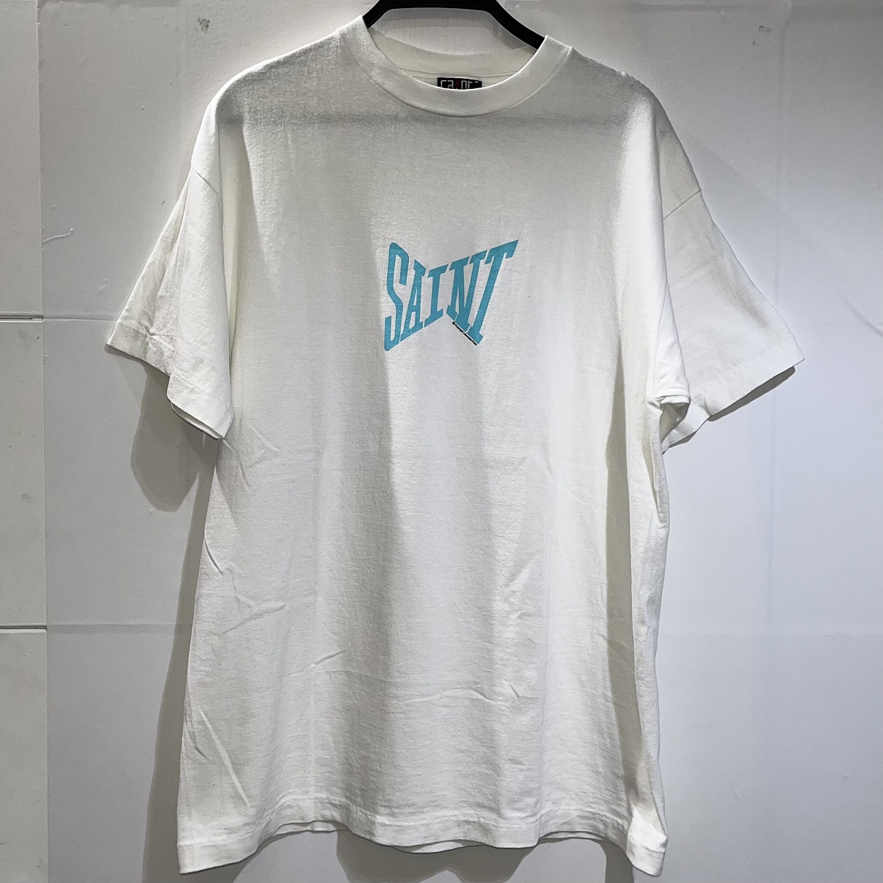 SAINT MICHAEL 24ss SS TEE RIBON SAINT (BLUE) Mサイズ SM-YS8-0000-012 セントマイケル リボンロゴ半袖Tシャツ 南堀江店【中古】