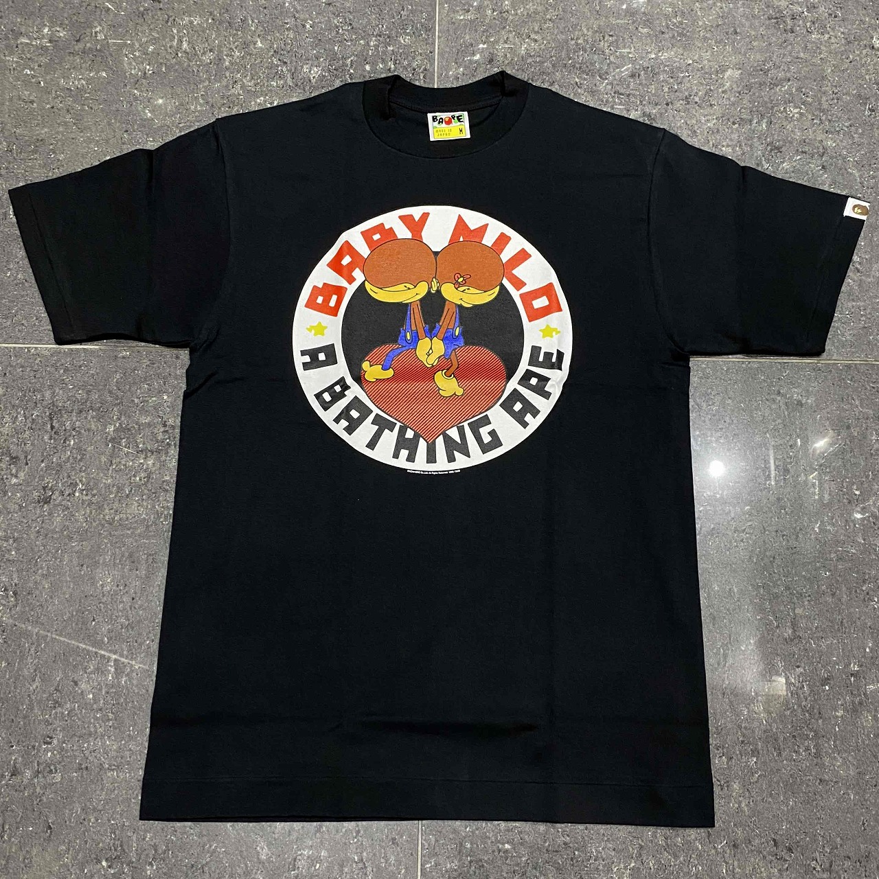A BATHING APE 2009年 HEART CIRCLE MILO TEE SIZE-M アベイシングエイプ ハートサークルマイロ 半袖プルオーバー BAPE 南堀江店【中古】