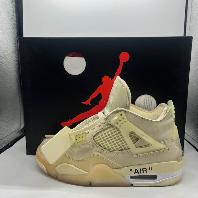 NIKE WMNS OFF-WHITE AIR JORDAN 4 RETRO SP 23.5cm 2020 CV9388-100 ナイキ&times;オフホワイト ウィメンズエアジョーダン4レトロ スニーカー 南堀江店【中古】｜union3 店