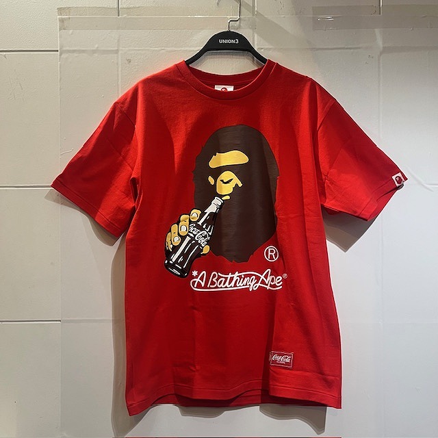 A BATHING APE 23aw x COCA-COLA APE HEAD TEE SIZE-L 001TEJ731910C アベイシングエイプ コカコーラ エイプヘッド 半袖Tシャツ BAPE 南堀江店【中古】