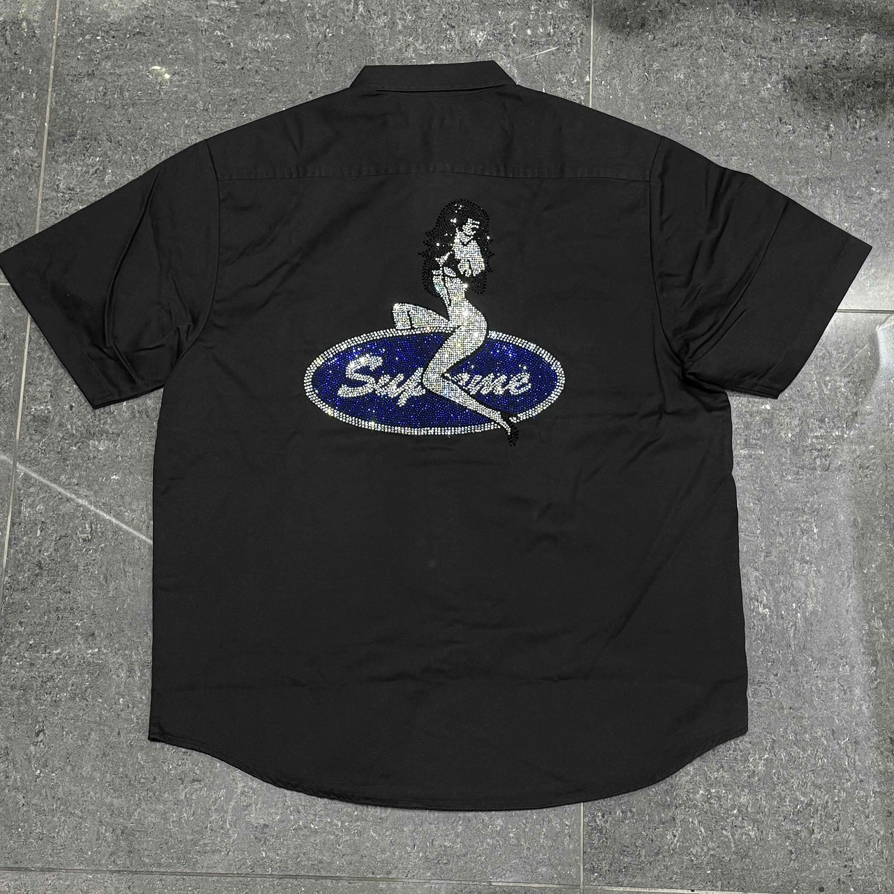 Supreme 25ss Rhinestone Pin Up S/S Work Shirt Size-L シュプリーム ラインストーンピンアップワーク半袖シャツ 南堀江店【中古】