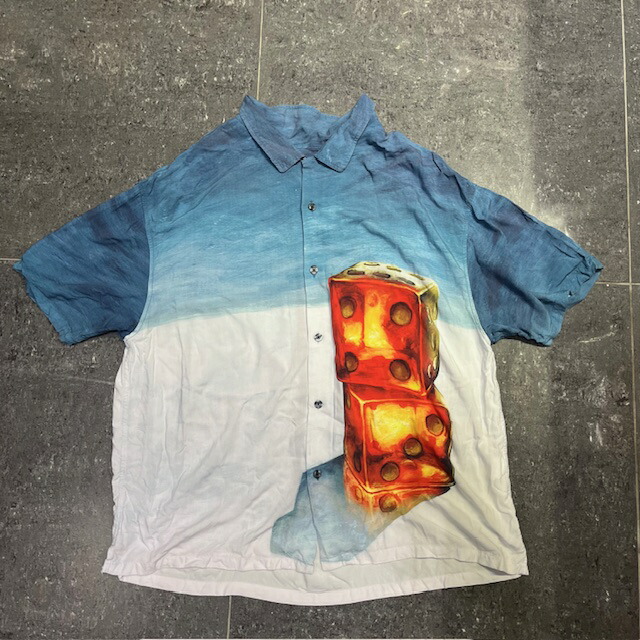 STUSSY DICE PAINTING RAYON SHIRT SIZE-XL ステューシー ダイスペインティングレーヨンシャツ 南堀江店【中古】