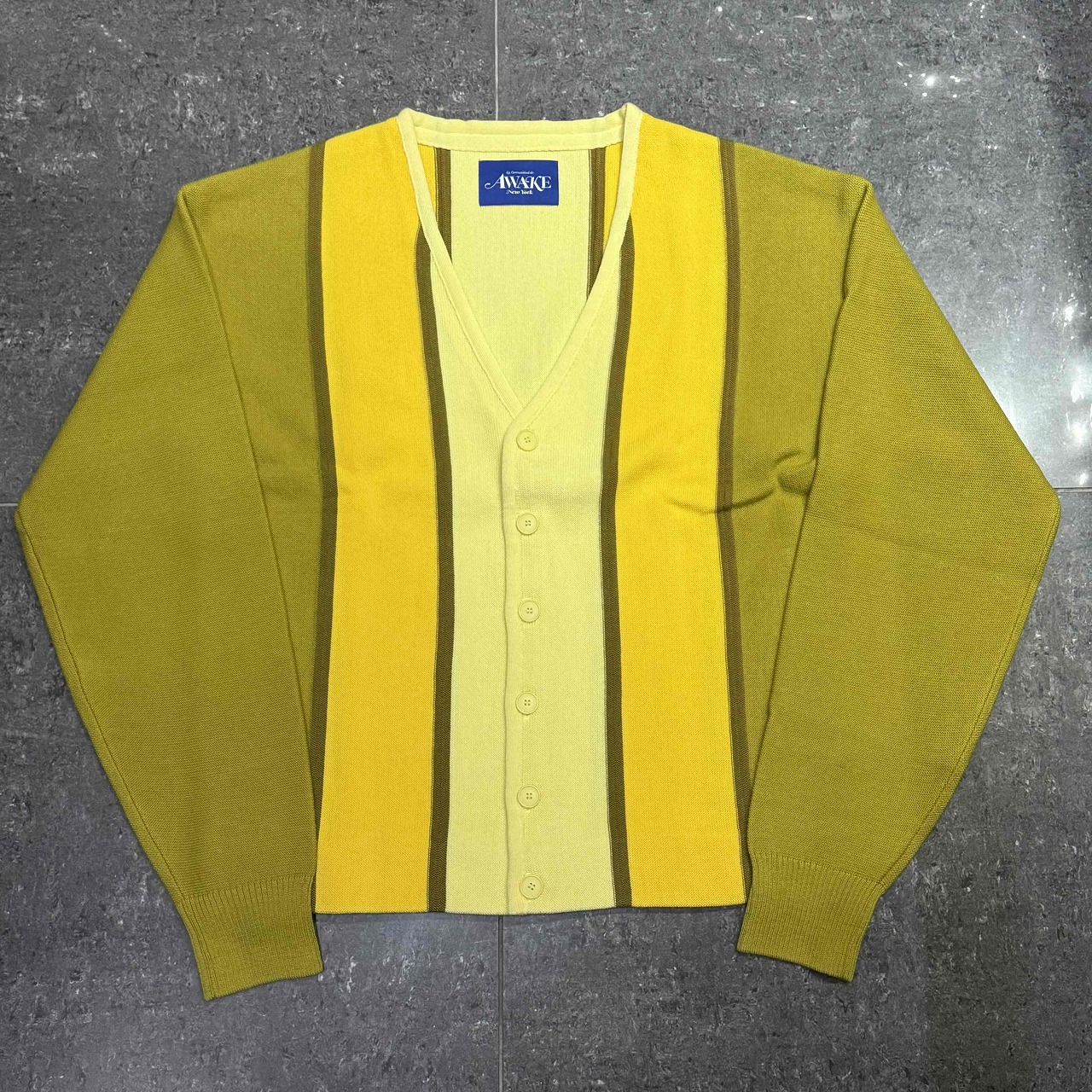 AWAKE WOOL STRIPED CARDIGAN SIZE-XL アウェイク ストライプドカーディガン 南堀江店【中古】
