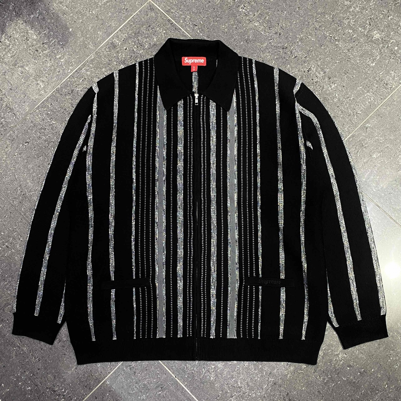 Supreme 24aw Speckle Stripe Zip Up Cardigan SIZE-XL シュプリーム スペックルストライプ ジップアップカーディガン 南堀江店【中古】