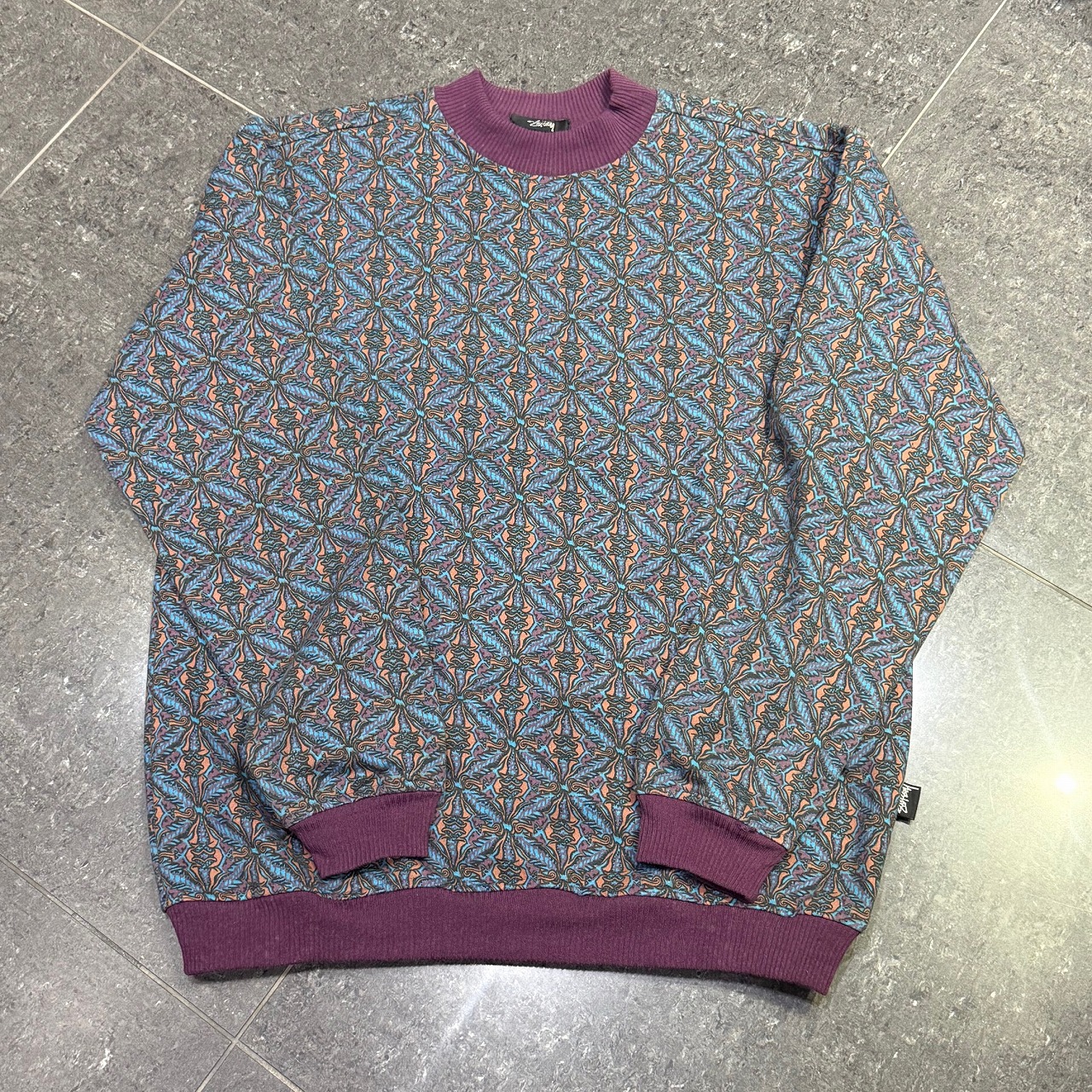 \u002780s OLD STUSSY MARIJUANA SWEAT SIZE-M オールドステューシー マリファナ柄汗水 黒曳き船 南堀江店【中古】