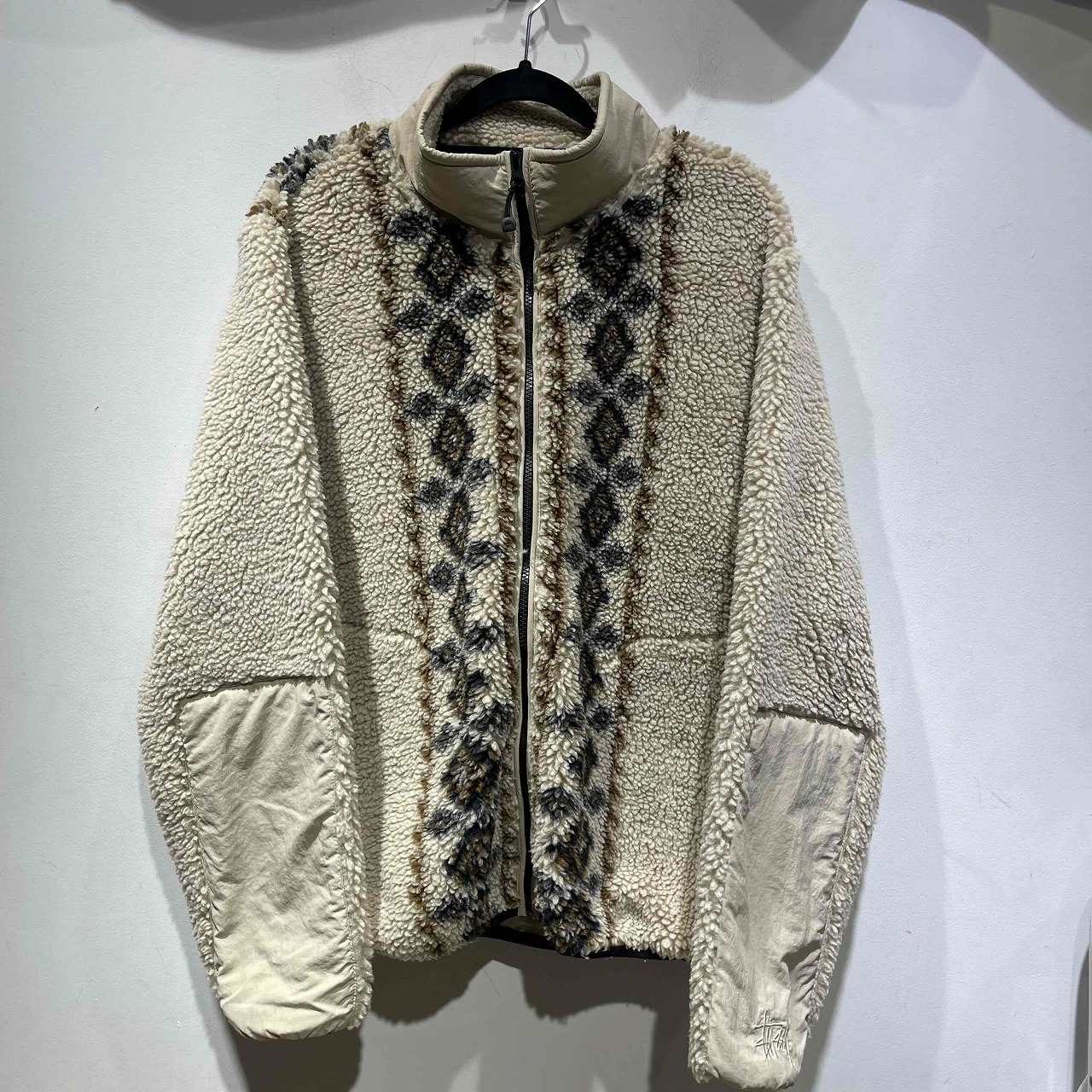 STUSSY x NOMA t.d. LIMA JACQUARD SHERPA JACKET Mサイズ ステューシー ノーマ フリース ジャケット 南堀江店【中古】