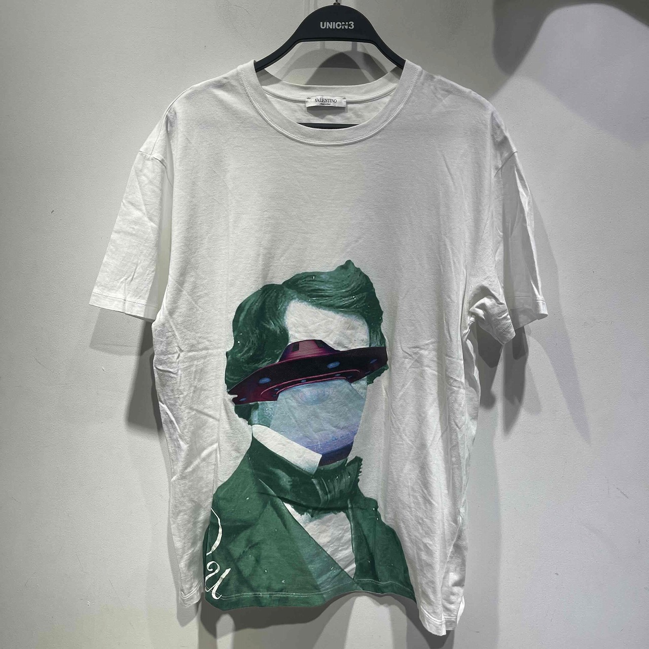 VALENTINO 2019ss UNDERCOVER FACE UFO PRINT TEE SIZE-M SV0MG03N5PE ヴァレンティノ アンダーカバー プリント Tシャツ 心斎橋店【中古】