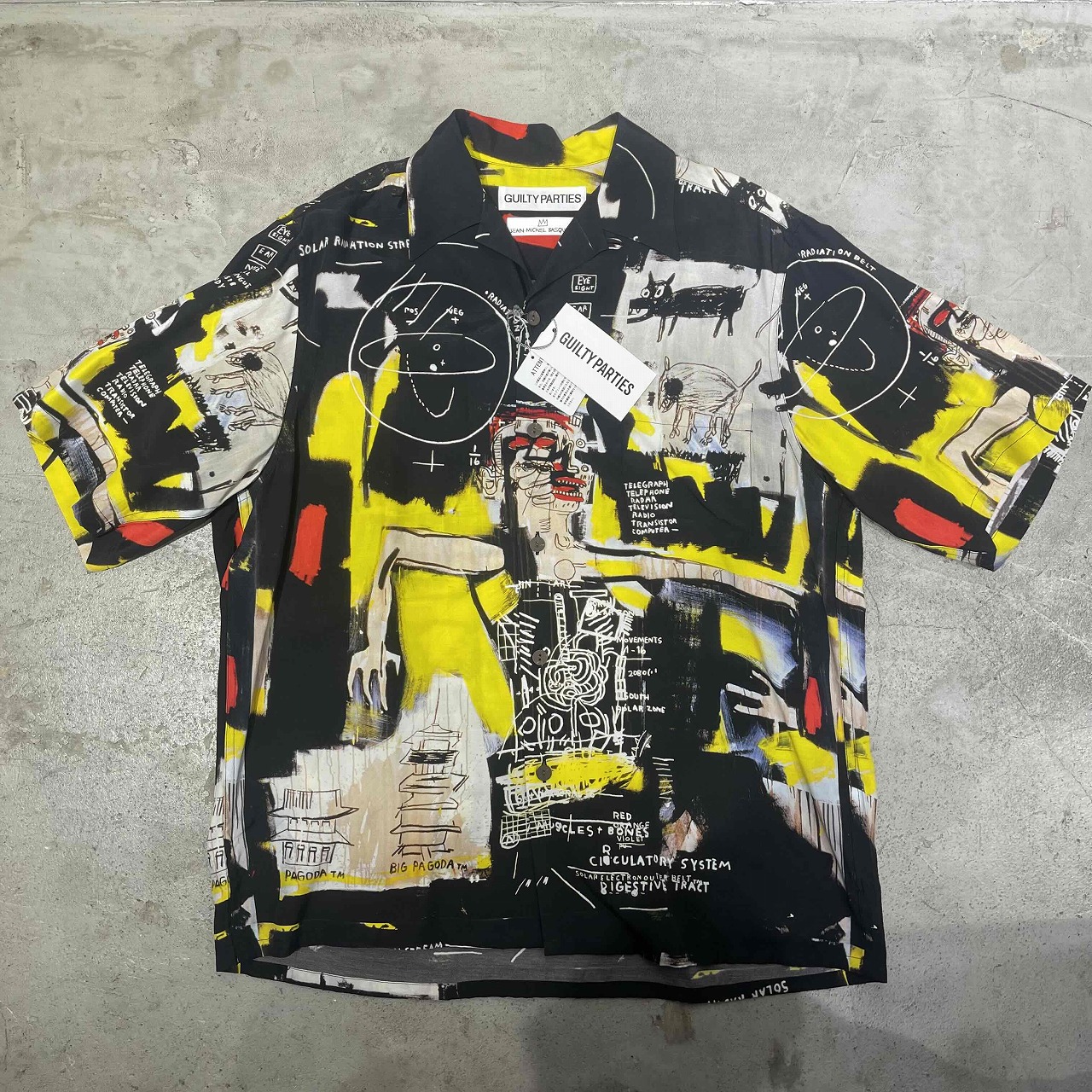 WACKO MARIA JEAN-MICHEL BASAQUIAT S/S HAWAIIAN SHIRT SIZE-S BASQUIAT-WM-HI22 ワコマリア ジャン ミシェル バスキア ハワイアンシャツ 心斎橋店【中古】