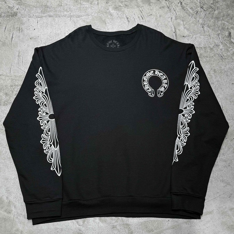 CHROME HEARTS FLORAL CROSS HORSESHOE CREWNECK Lサイズ クロムハーツ フローラルクロス ホースシュー スウェット パーカー 心斎橋店【中古】｜union3 店