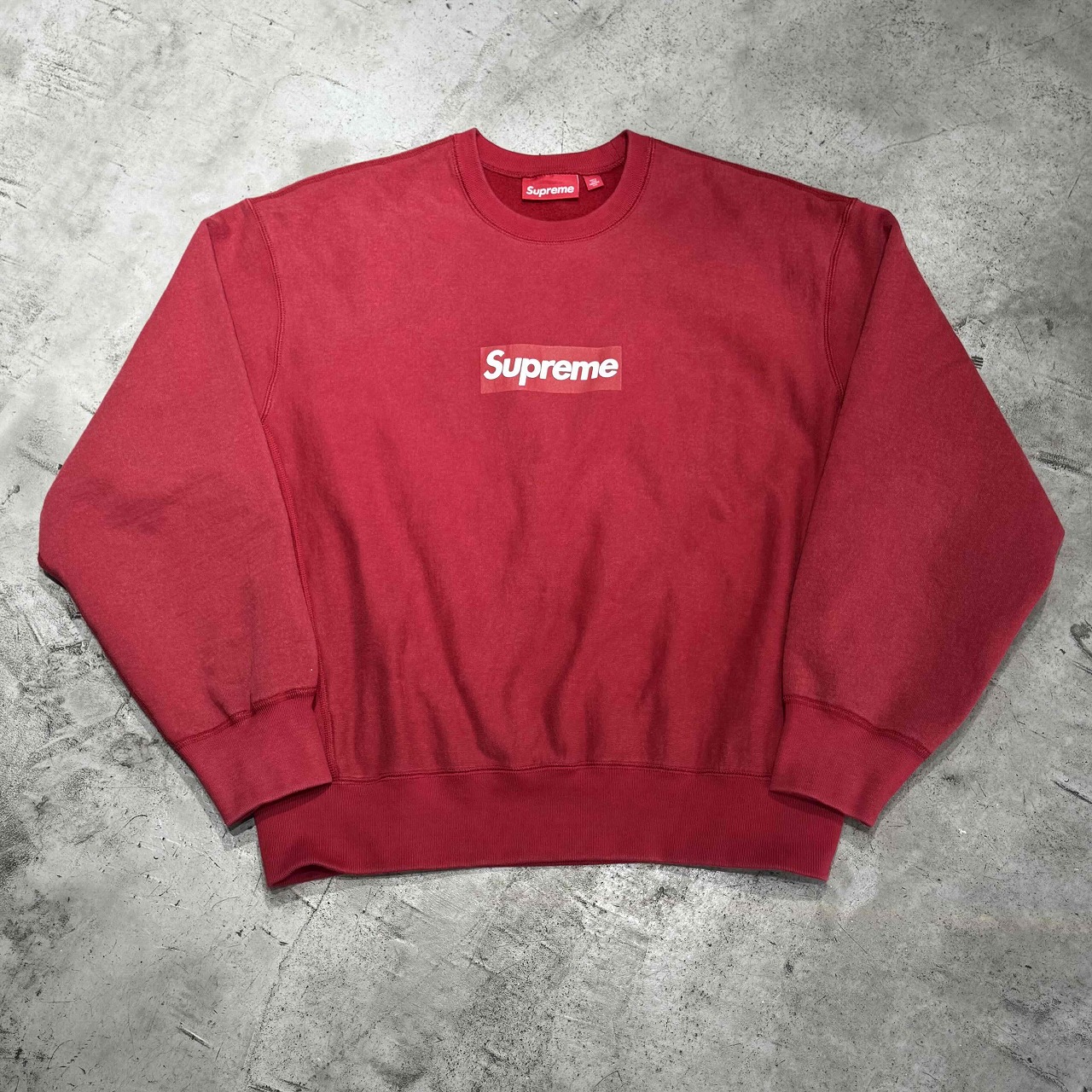 Supreme 25ss Washed Box Logo Crewneck Sweatshirt \