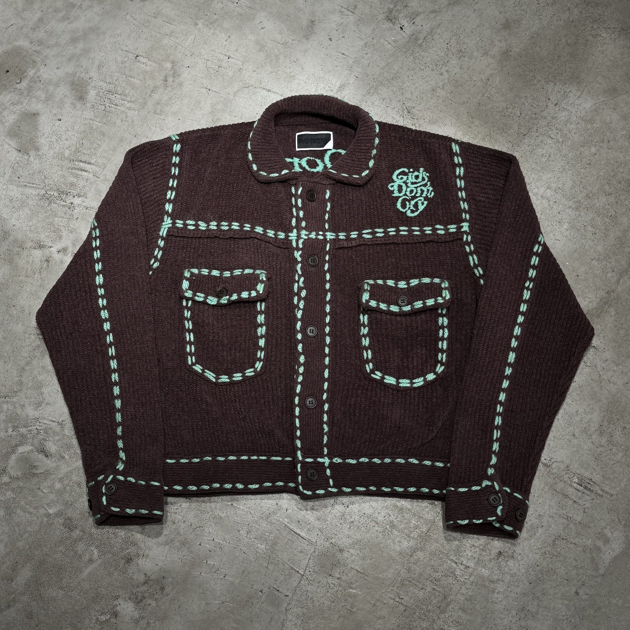 GIRLS DON'T CRY 2025 x PHINGERIN PG1 KNIT CARDIGAN SIZE-S ガールズドントクライ フィンガリン ニットカーディガン 心斎橋店【中古】|union3 店