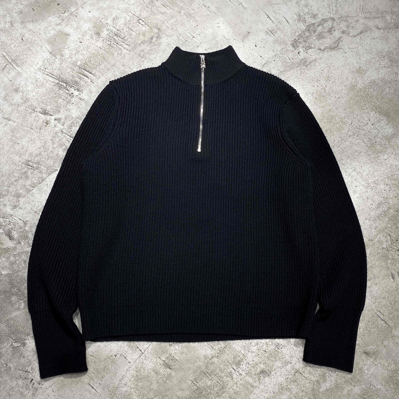 CHROME HEARTS Y NOT TRIPLE CROSS PATCH HALF ZIP CASHMERE KNIT SWEATER SIZE-L クロムハーツ ロゴタイプ トリプルはりつけ台 継ぎ切れ カシミヤ ハーフジップ プルオーバー 心斎橋店【中古】