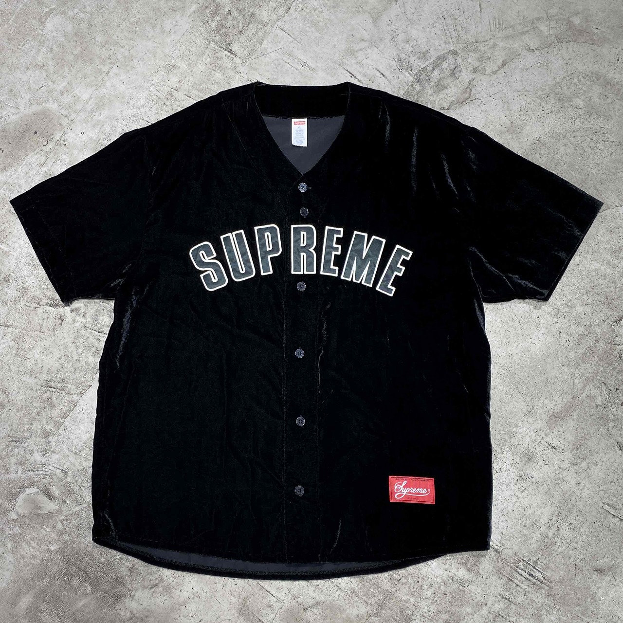 Supreme 25ss Velvet Baseball Jersey Size-XL シュプリーム ベルベットベースボールジャージ 半袖プルオーバー 心斎橋店【中古】