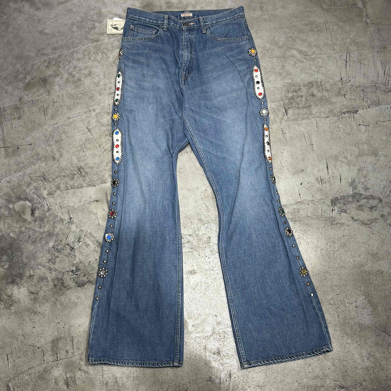 KAPITAL 12.5OZ DENIM WALLABY FLARE PANTS SIZE-2 KR2101LP02 かしら文字 スタッズ 太陽面爆発 ジーンズズボン下 心斎橋店【中古】