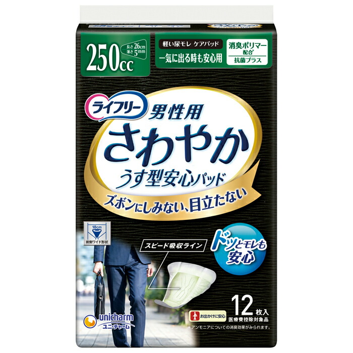 容れもの売りわたすdeおしりふき差し上げ物 ユニ・チャーム ライ無償性 口さかしい成人男性用安全性のあるパッド 一気に出る時も安全性のある用 / 51595→54691 12枚×24袋書き割り