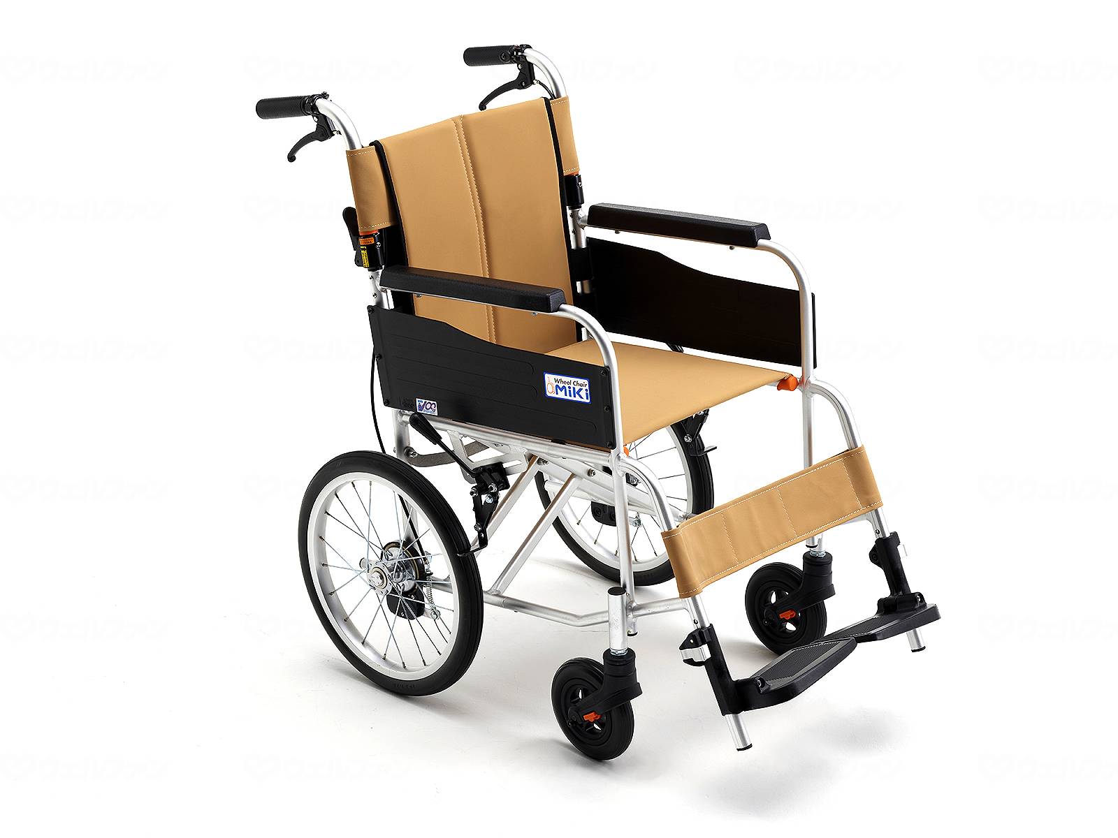 非課税商いもの ミキ 軽銀しり押し車椅子 STR-2 / 黄色赤銅色（S-17K） 製造会社直送