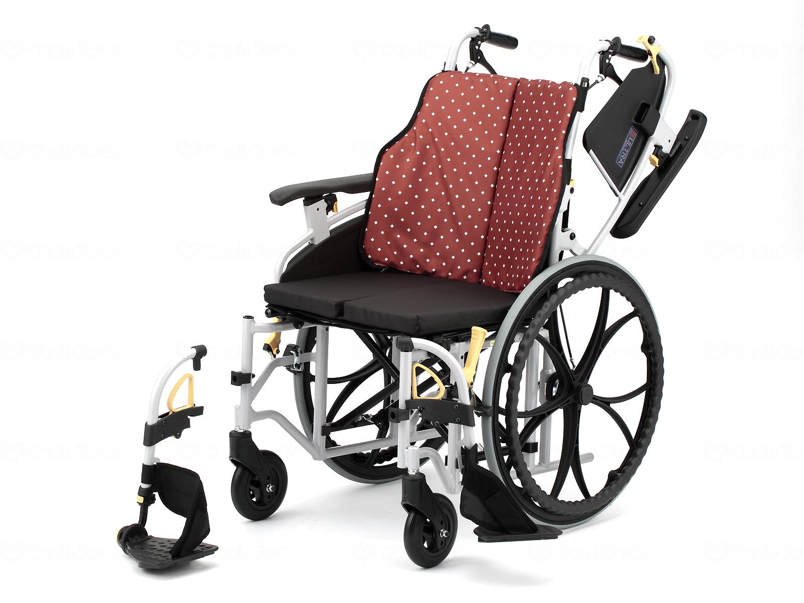 非課税商品 日進医療器 シン・ウルトラ アルミ自走モジュラー車いす NA-SU7Hi / カキチャ(柿茶) メーカー直送|イイケア 介護と健康の通販専門店