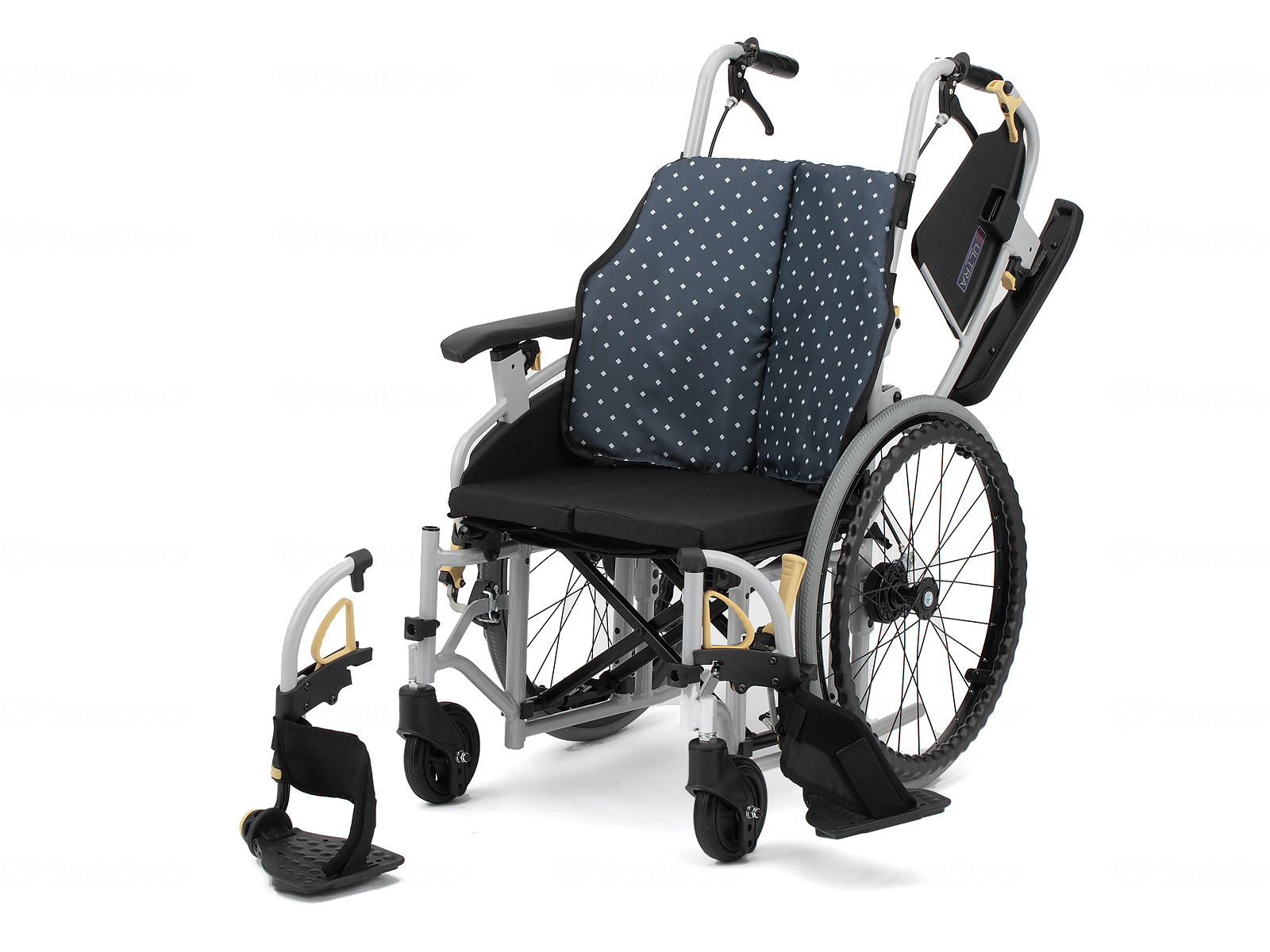 非課税商品 日進医療器 シン・ウルトラ アルミ介助モジュラー車いす NAH-SU7Lo / テツコン（鉄紺） メーカー直送｜イイケア　介護と健康の通販専門店